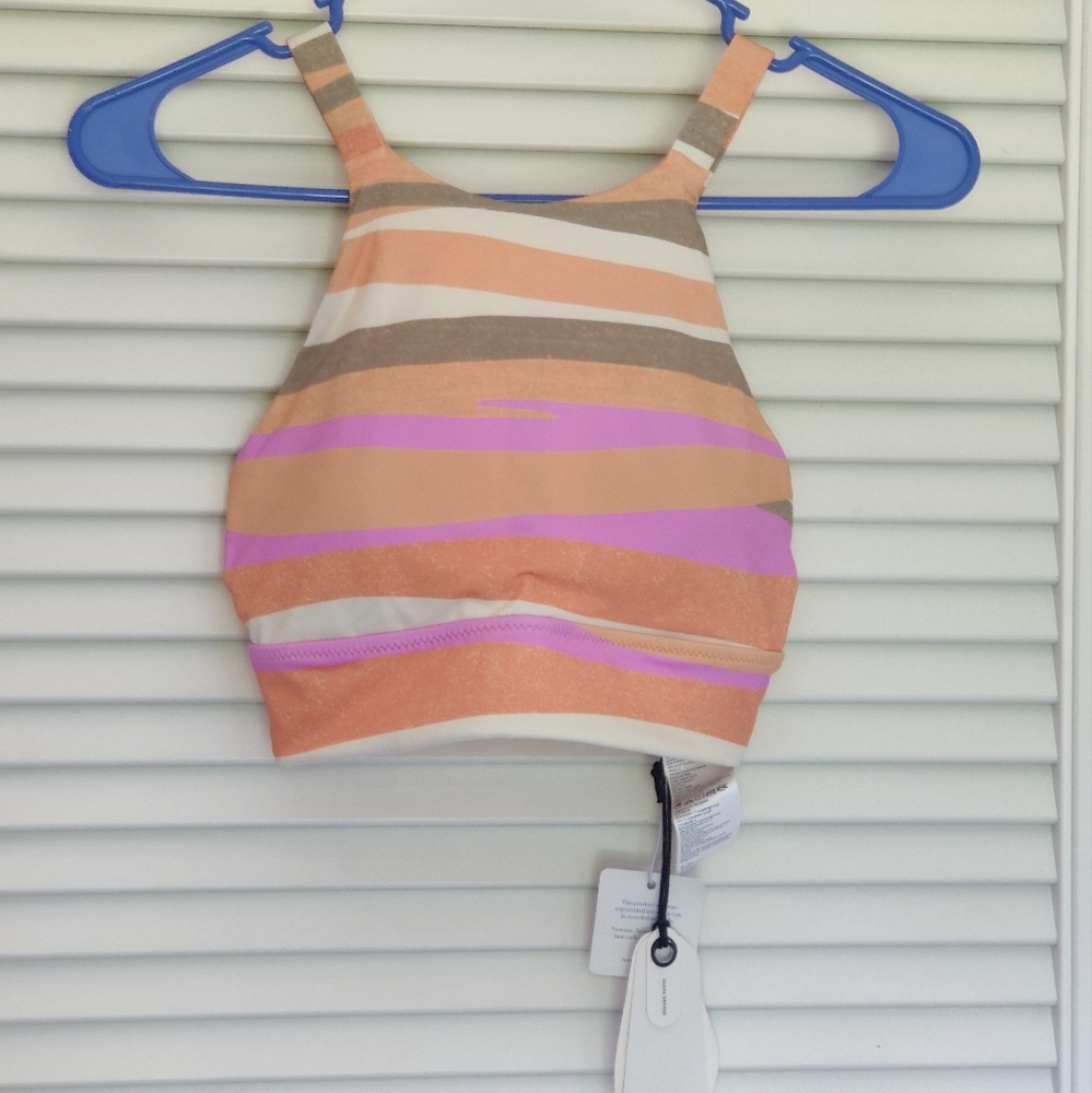 Prana Multicolor Striped Swim Top
